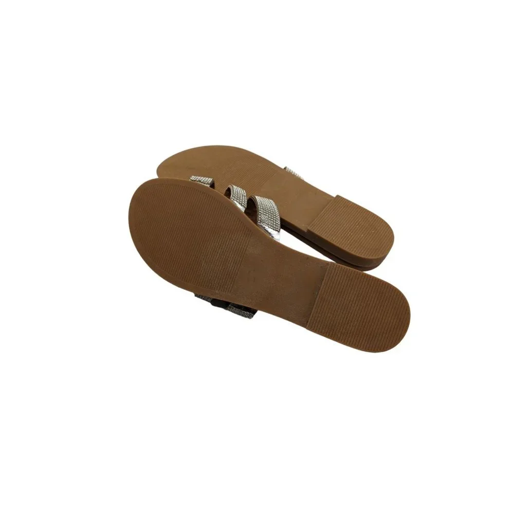 Olivia Miller Womens 9 Saltspring Rhinestone Flat Sandals - Picture 9 of 9